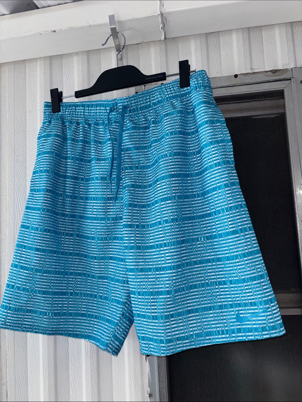 Nike Turquoise Blue Patterned Athletic Shorts
